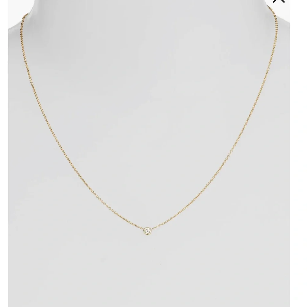 Bony Levy Petite Solitaire Diamond 14K g Gold necklace - Picture 3 of 8